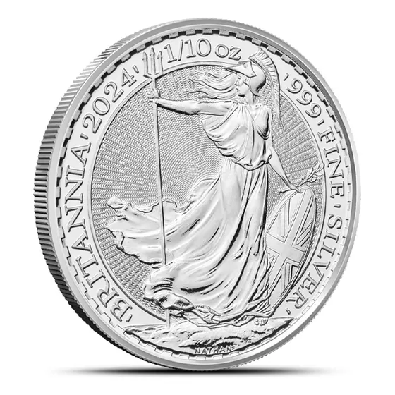 Decimo Britannia Moneda 1/10 De Onza 3,1gr Plata Pura 999