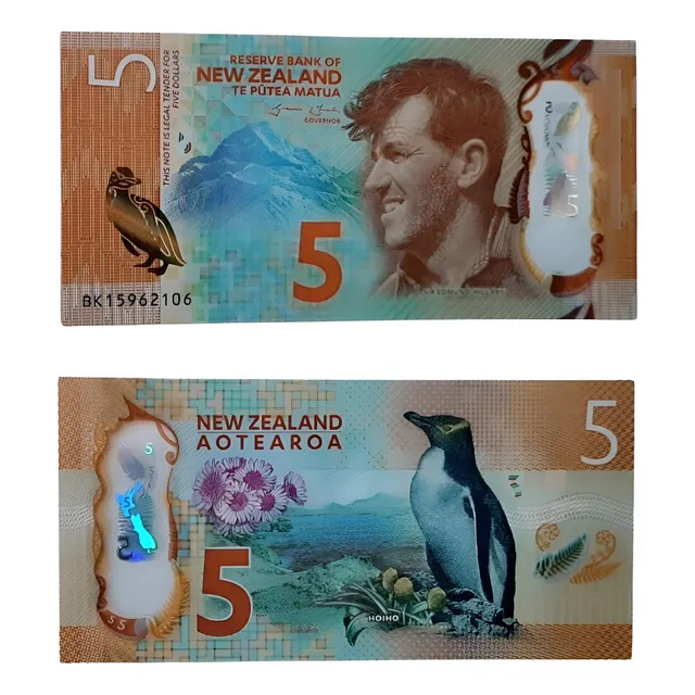 Billetes Mundiales Nueva Zelanda 5 Dolares 2015 Polimero 