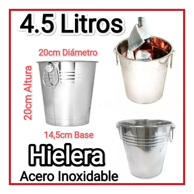 Hielera Tobo De Acero Inoxidable 4.5 Litros Con Asa