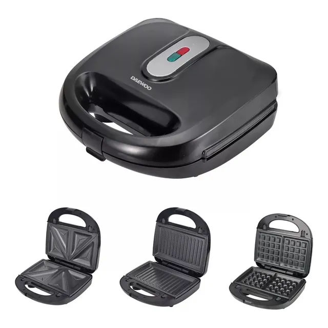 Sandwichera Waflera Grill 3 En 1 Placas Intercambiables 750w