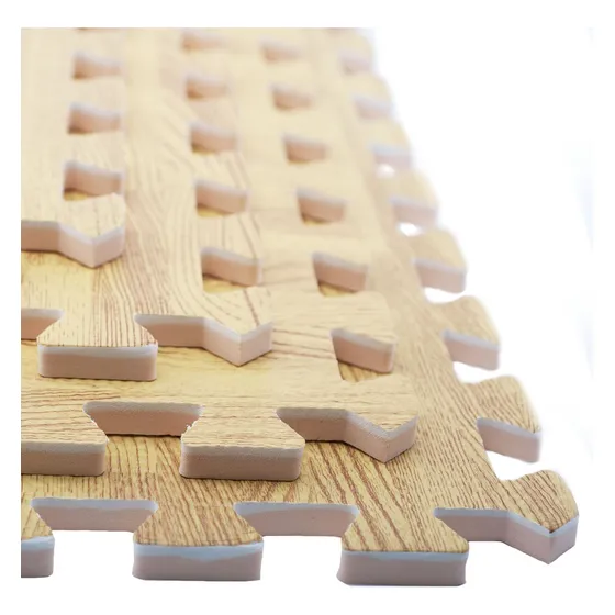 Piso Goma Eva Con Bordes Antigolpes Simil Madera 50x50cm