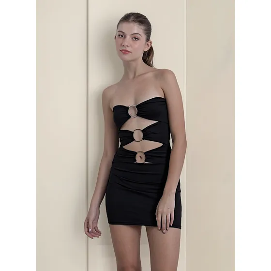 Vestido Strapless Con Aros Mujer Play