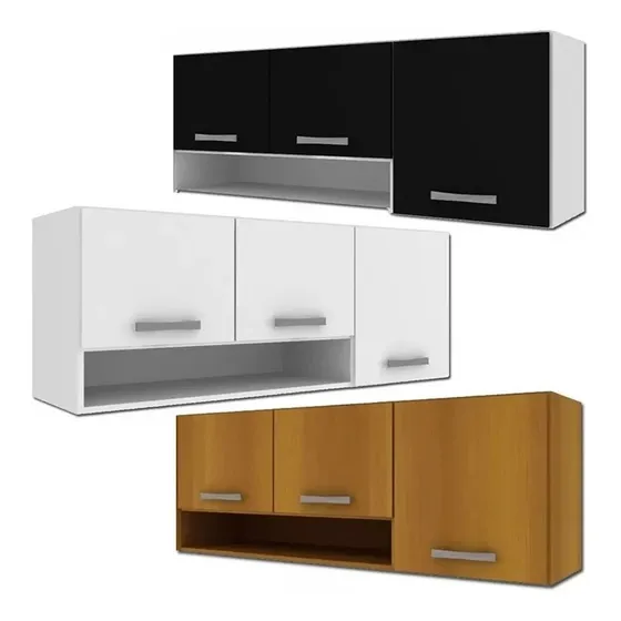 Mueble De Cocina - Aereo 3 Puertas - Alacena - Lcm Color Negro