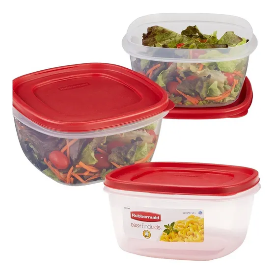 3 Contenedores Rubbermaid Easy Find Lids 3.3lts Original Usa