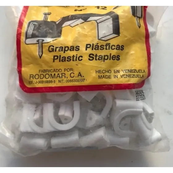 Grapas No12 Fijar Cable Corriente, Coaxial,etc Bolsa 70 Unid