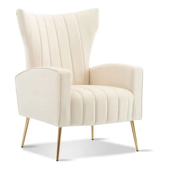 Kgopk Silla Decorativa Terciopelo Tapizada Pata Dorada Sofa