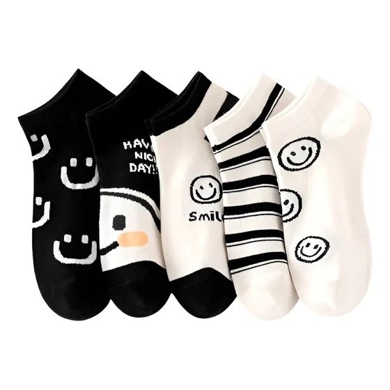 3 Pack Medias Tobilleras Estampadas Para Damas Chicas Niñas