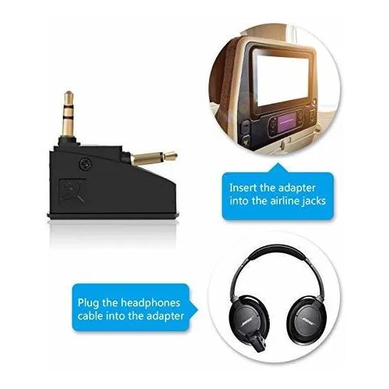 Adaptador Audifono Para Avion Bose Qc Ae