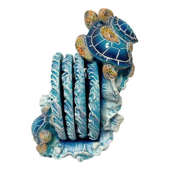Bestgiftever Juego Posavaso Nautico Diseño Tortuga Ola Casa