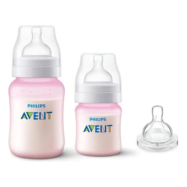 Set De Biberones Y Tetina Avent Philips Anti-colic Rosa