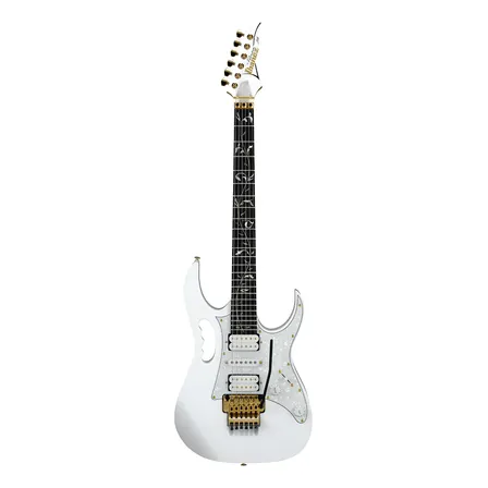 Guitarra elétrica Ibanez PIA/JEM/UV JEM7VP de amieiro branca com diapasão de ébano