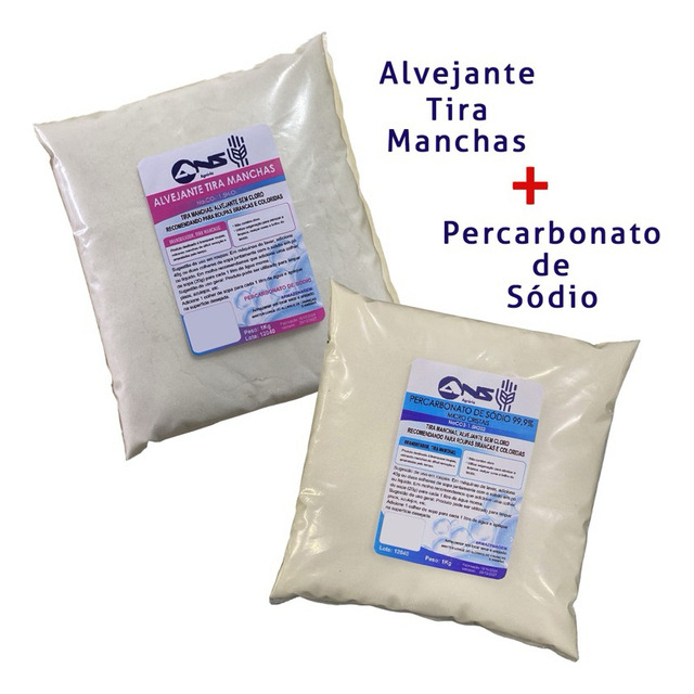 Combo Tira Manchas: Alvejante 1kg + Percarbonato 1kg Combo Tira Manchas: Alvejante 1kg + Percarbonato 1kg