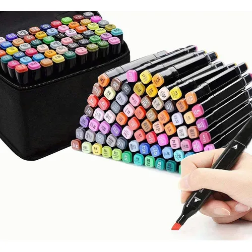 Marcadores Plumones De Doble Punta 60 Colores Set Rotulador