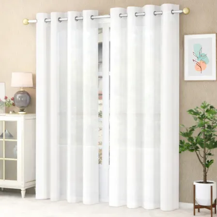 Cortinas Con Aros Jumbo 3.00 X 2.30 M Alfer Home Jgo 2 Pzas Color Blanco