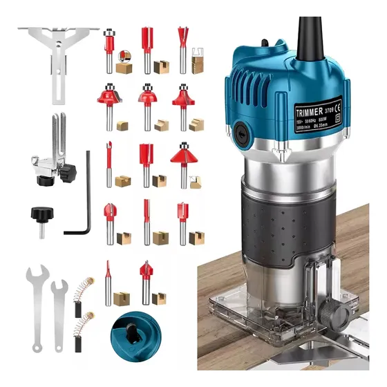 Router Madera Recortadora Rebajadora 800w 15 Brocas Carburo