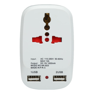 Enchufe Adaptador Cargador Multifunción Con Doble Usb Enchufe Adaptador Cargador Multifunción Con Doble Usb