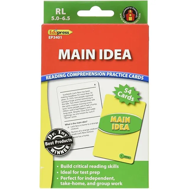 Edupress Comprensión De Lectura Tarjetas De Práctica, La Ide