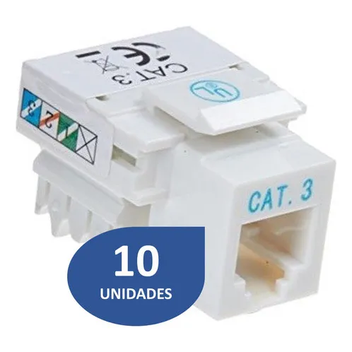 Paquete Jack Coupler Rj11 Cat3 Telefonia Keystone Telefonico