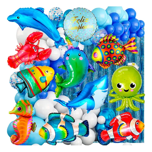 50 Art Peces Mar Candybar Cumpleaños Globos Sirenita Animal