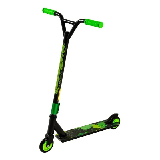 Monopatín Scooter Freestyle Acrobático Reforzado Stunt Giros Color Verde Dólar