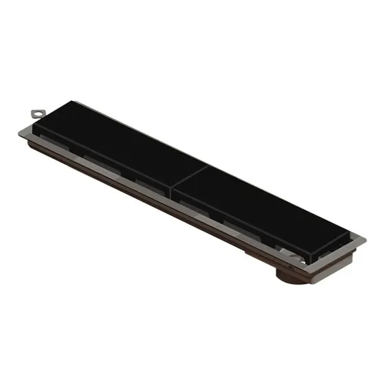 Desagüe Ducha Lineal 50cm Receptáculo S/sifón Tapa Negra