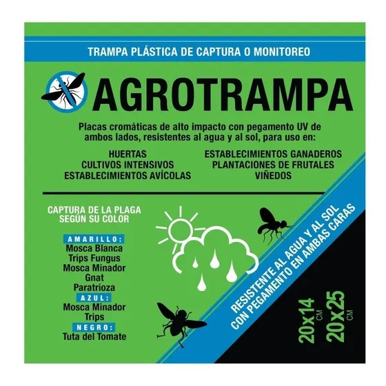 Trampa Cromática Insectos Trips Placa Grande X 10