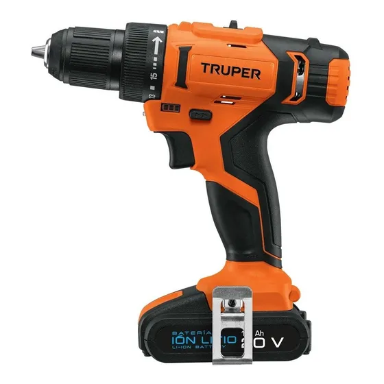 Taladro atornillador inalámbrico de 9.5mm Truper TALI-18A2 18V + accesorio 110V 60Hz