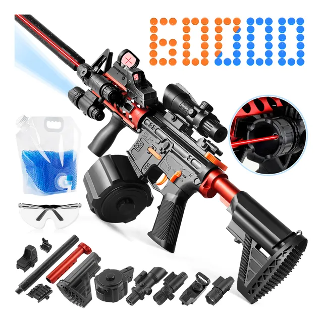 Pistola De Hidrogel M416 Lanzador Electrica Con Bolas Láser Rojo