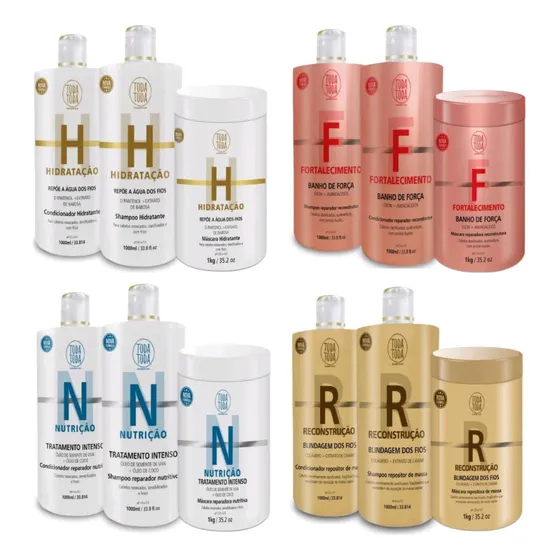 12 Produtos 4 Kit Shampoo Cond Máscara Capilar Revenda Salão