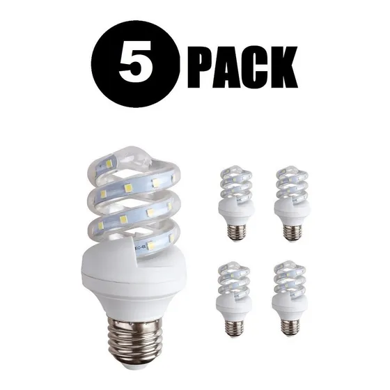 5 X Bombillos Espiral Led De 5w, Somos Tienda!