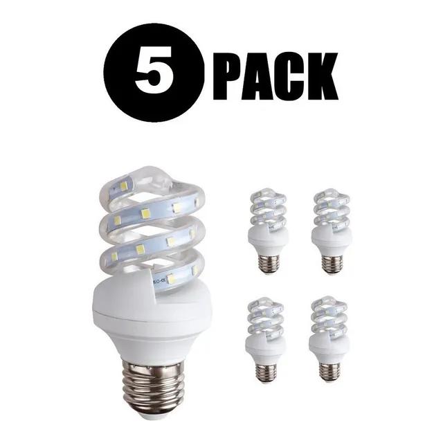 5 X Bombillos Espiral Led De 5w, Somos Tienda!