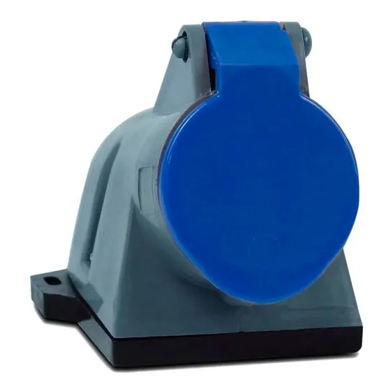 Tomada Sobrepor Brasikon 3p+t 32a 200/250v 9h Ip44 S4209 Cor Azul