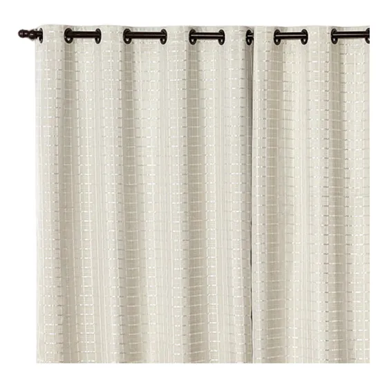 Cortina Blackout Pvc Com Tecido Voil Xadrez 2,00 M X 1,40 M