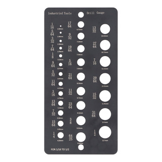 Calibrador De Brocas, Calibre 29 Orificios, De 1/16 A 1/2 Pu Calibrador De Brocas, Calibre 29 Orificios, De 1/16 A 1/2 Pu