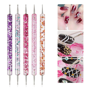 Kit Com 05 Boleador Para Decoração De Unha E Desenhos Kit Com 05 Boleador Para Decoração De Unha E Desenhos