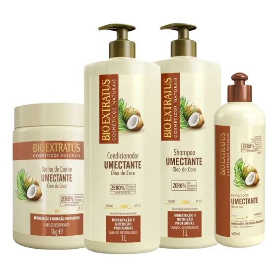 Bio Extratus Umectante Oleo De Coco 1l Kit Completo  