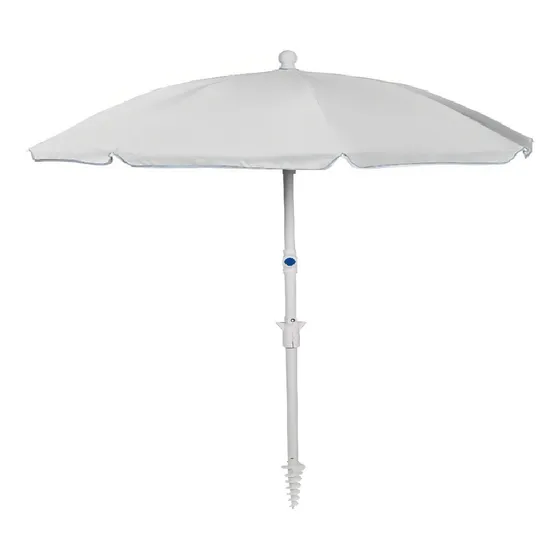 Sombrilla Playa Premium 2.0 Mts C/tirabuzon Y Corta Viento! Color Blanca