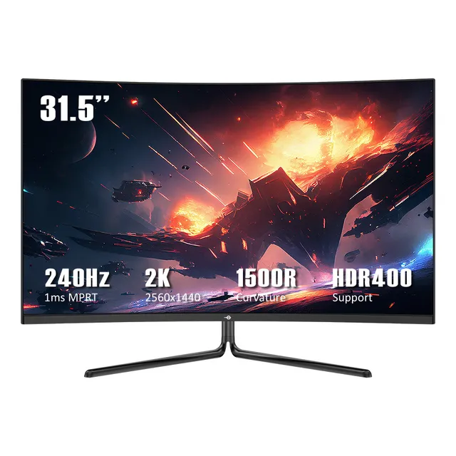 Monitor Gamer Titan Army C32C1S 31.5" 1500R Curva Hva HDR 400 240 Hz 2K ELED HDIM 2.1 DP 1.4 color Negro