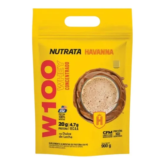 Whey Protein Concentrado W100 - Sabor Dulce De Leche Havanna 900g - Nutrata