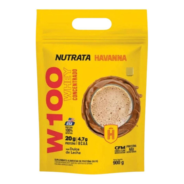 W100 Whey Concentrado 900g Dulce De Leche Havanna Nutrata W100 Whey Concentrado 900g Dulce De Leche Havanna Nutrata