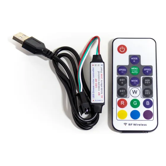 Controle + Adaptador Usb 5v P/ Fita Led Ws2811  Tv Pc 0142