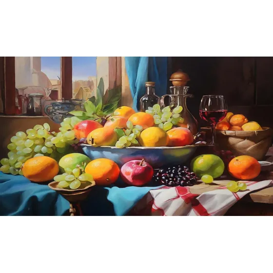 Cuadro Bodegon Frutas Para Comedor 120x70 Cm - Regalo Madre