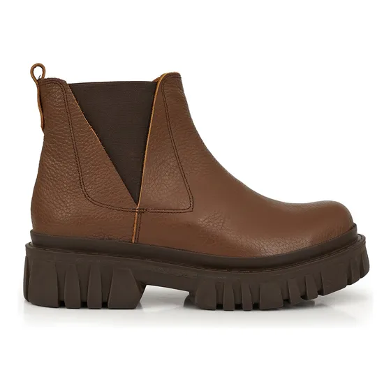 Bota Mujer Cuero Botineta Plataforma Zapato Chelsea Briganti