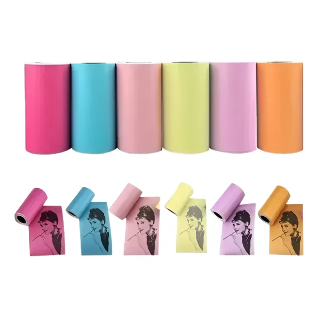 12 Rollos Térmicos Etiqueta Adhesivo Mini Impresora 57x30mm