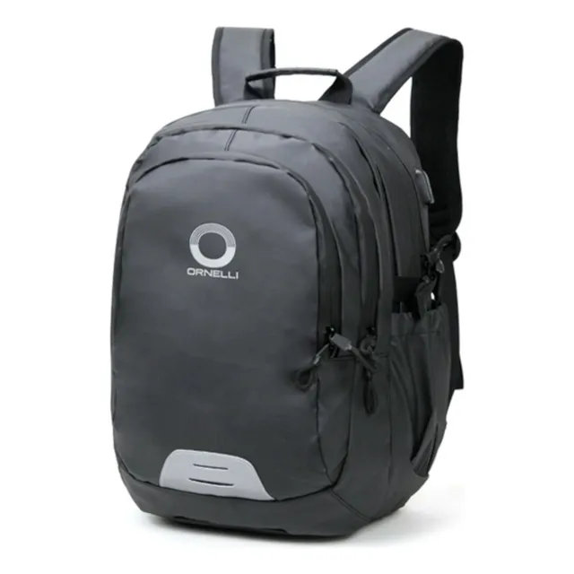 Mochila Urbana Ornelli-22 Impermeable Porta Lap Reflejante Color Negro Diseño De La Tela Liso