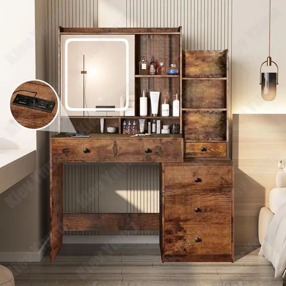 Tocador HABITDESIGN Moderno Led Marrón queer
