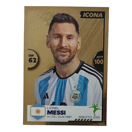 Figurita Lionel Messi Dorada Brillante Orig. Panini Italiana