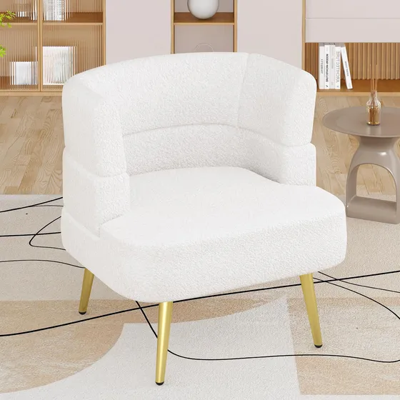 Awqm Sofa Individual Moderno Sillon Sherpa Esponja Alta Pata