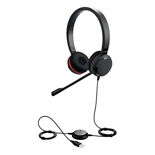 Headset Jabra Evolve 40 MS Duo 6399-823-109 USB preto com luz LED