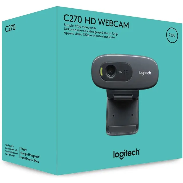Cámara Web Logitech Hd C270 720p/30 Fps Rightlight Negro